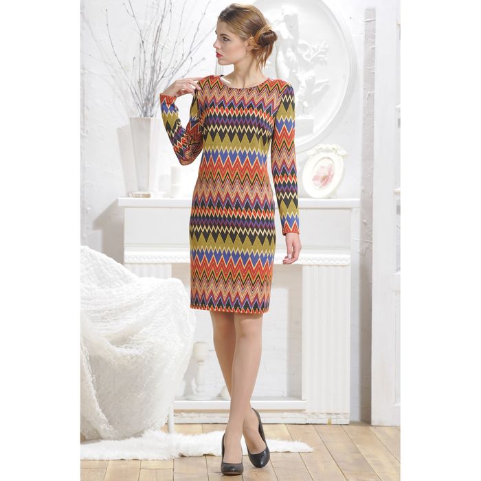 Платье, размер 52, рост 164 см, цвет разноцветный (арт. 5038 С+)