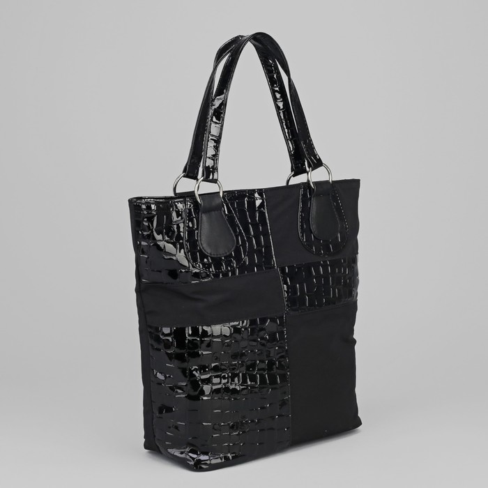 Сумка женская на молнии, 1 отдел, наружный карман, чёрная