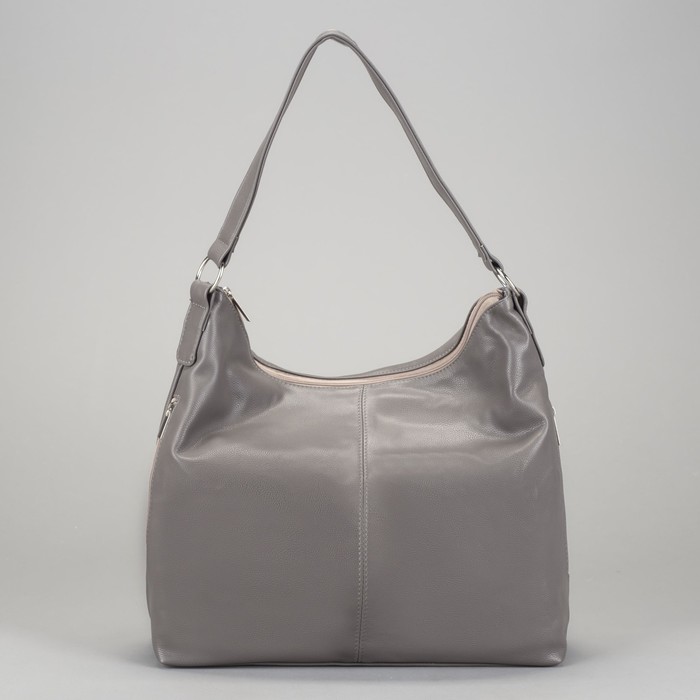 Сумка женская на молнии, 1 отдел, наружный карман, серая