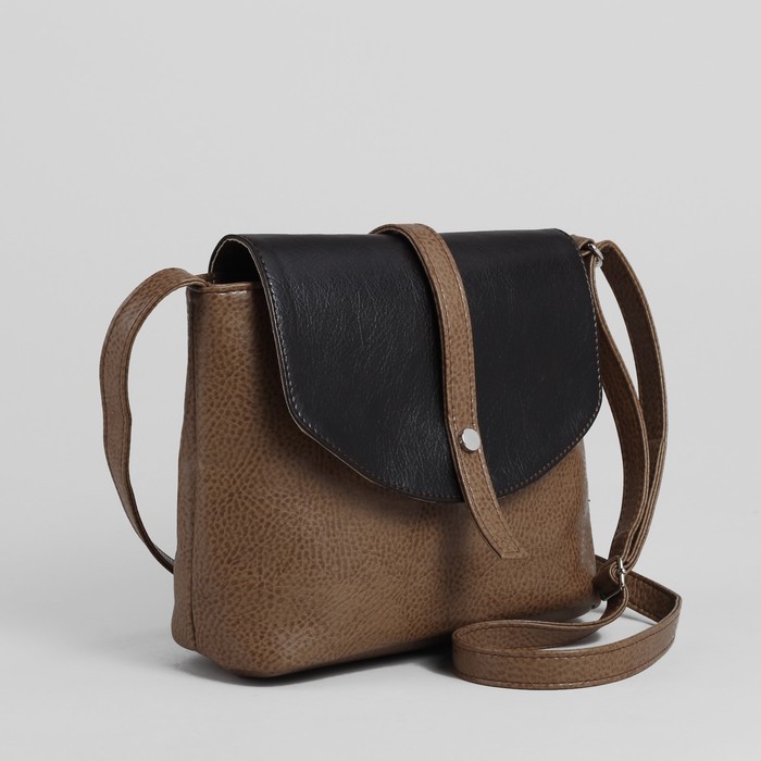 Сумка женская на молнии, 1 отдел, 1 наружный карман, коричневая