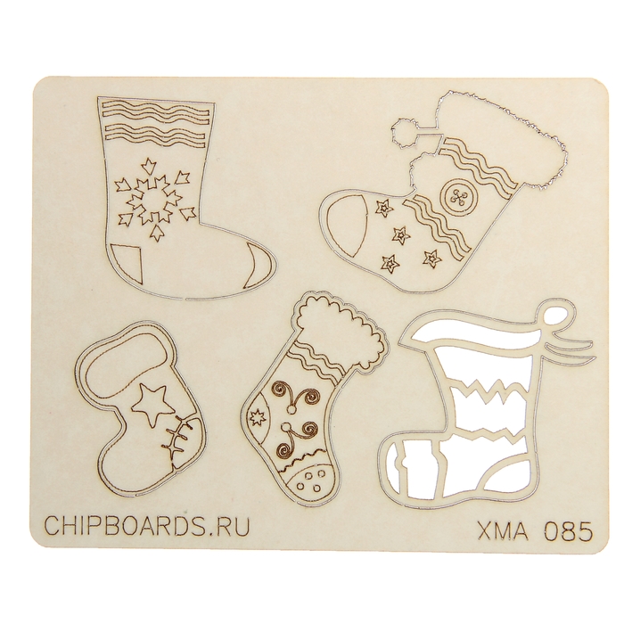 Набор чипбордов 5 деталей "Новогодние мотивы"