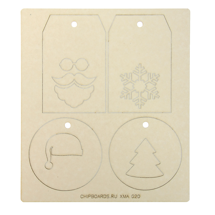 Набор чипбордов 4 детали "Новогодние ярлычки"