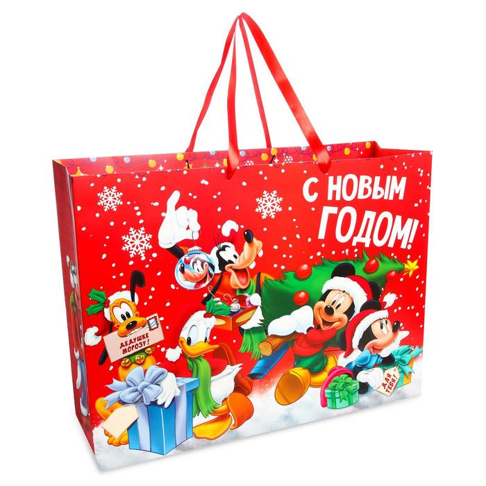 Пакет ламинат XL "С Новым Годом!", Микки Маус и друзья, 61 х 46 х 20 см