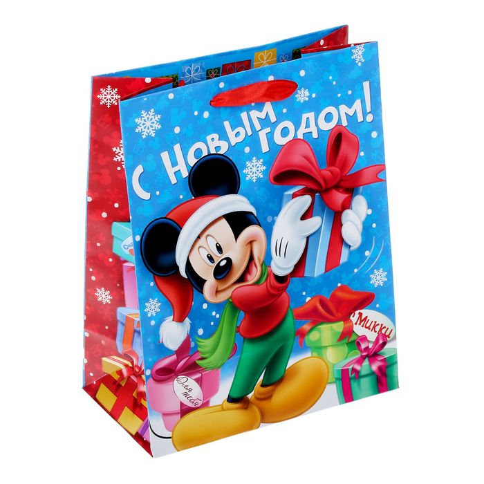 Пакет ламинат вертикальный "Удачи", Микки Маус,18 х 23 х 10 см