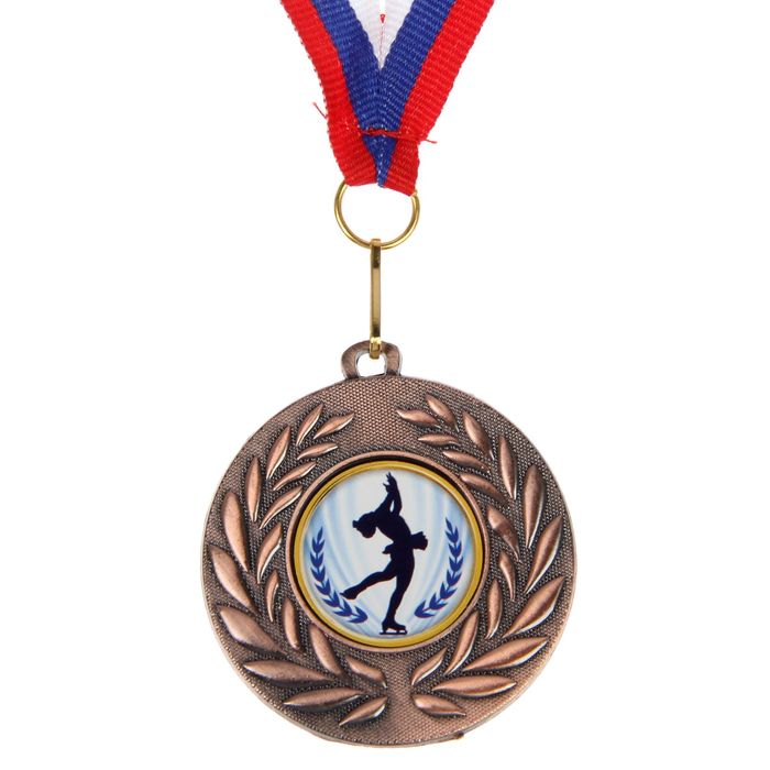 Медаль тематическая 076 "Фигурное катание", цвет бронз, диам 5 см