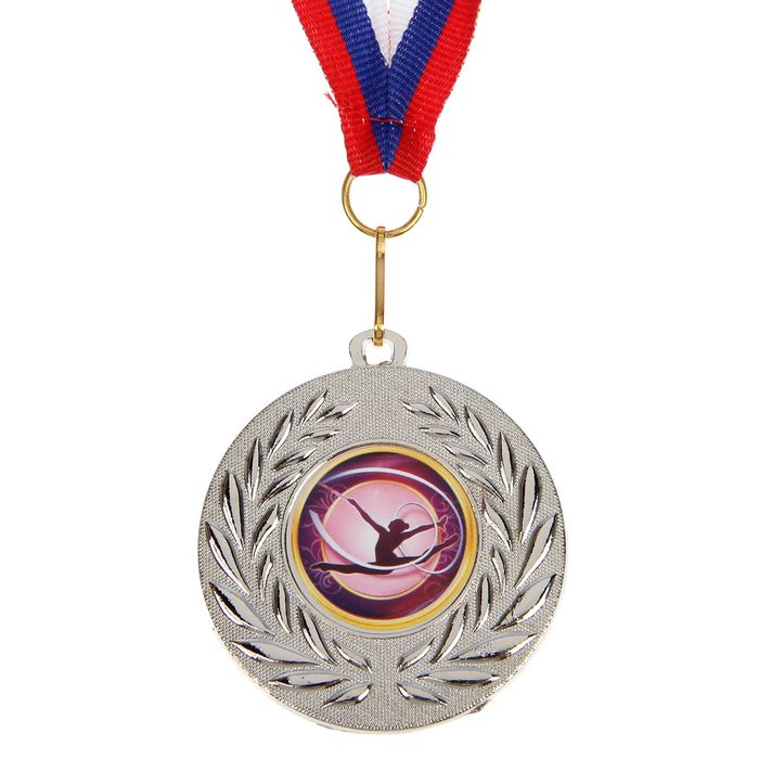 Медаль тематическая 078 "Художественная гимнастика", цвет сер, диам 5 см