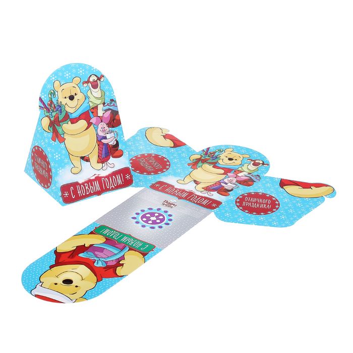 Коробка складная "Отличного праздника!", Медвежонок Винни и его друзья, 8 х 9 х 8 см
