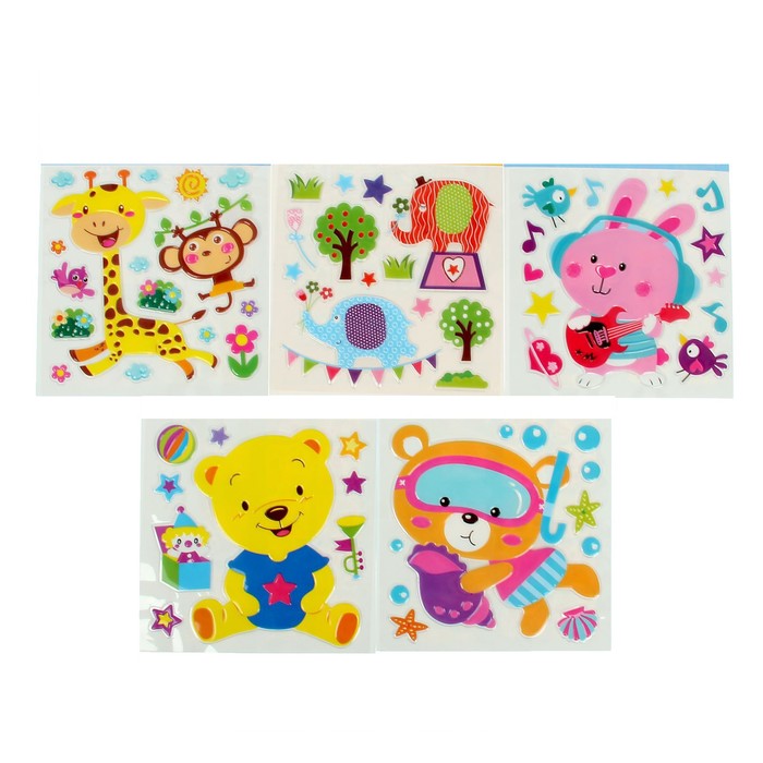 Наклейка "Милые зверята" МИКС