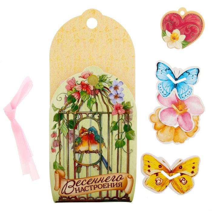 Домик для чайных пакетиков без европодвеса "Весеннего настроения", 26,1 х 37,4 см