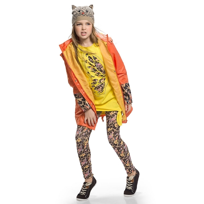 Плащ для девочки, возраст 9 лет, цвет красный мандарин