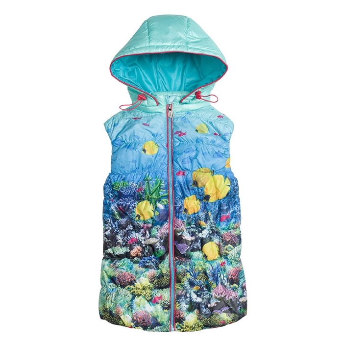 Жилет для девочки, возраст 8 лет, принт морской