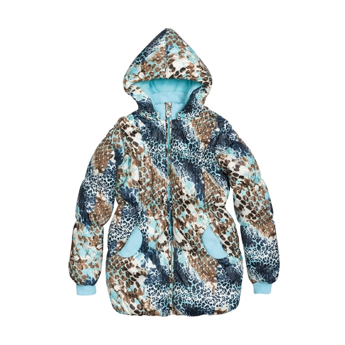 Куртка для девочки, возраст 9 лет, снежный леопард