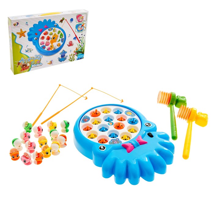 Рыбалка-стучалка 2 в 1 "Осьминог", звуковые эффекты, МИКС