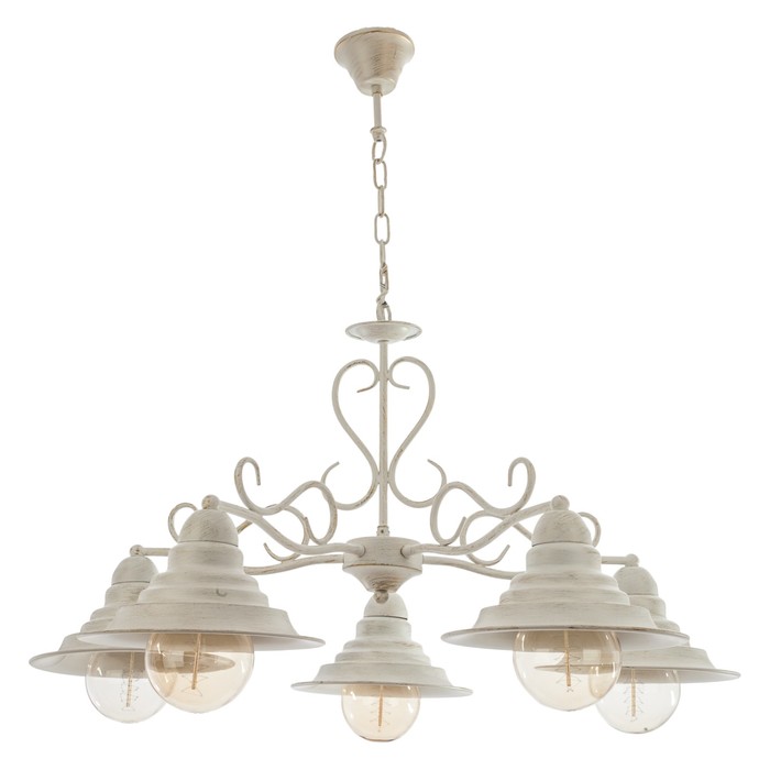 Люстра лофт "Люций" 5 ламп 60W Е27 основание белое 76х76х110 см