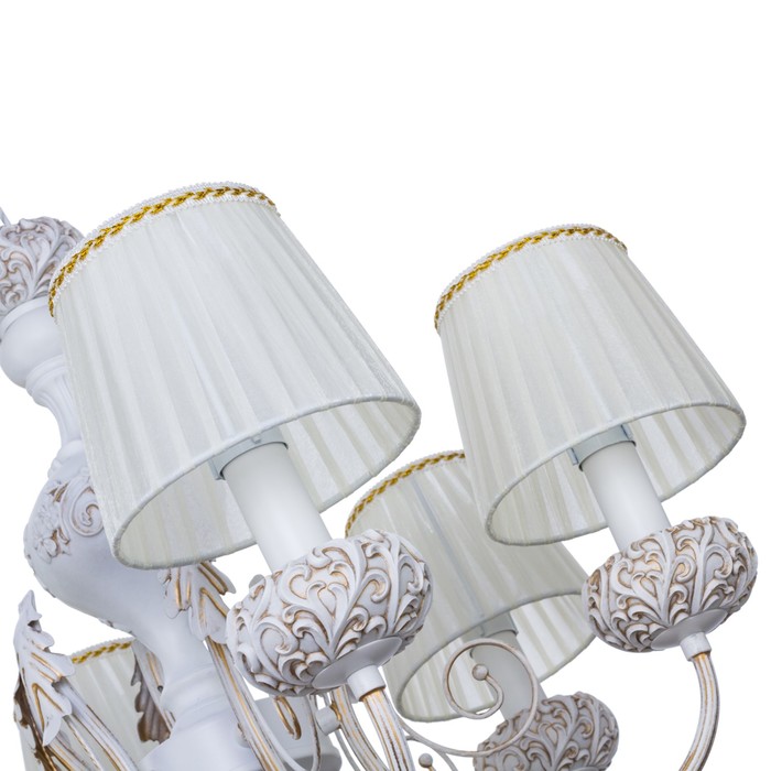 Люстра классика "Ажурный шар" 6 ламп 40W Е14 основание белое 60х60х54 см