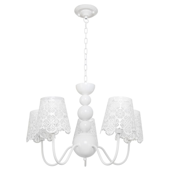 Люстра классика "Ажур" 5 ламп 40W Е14, основание белое