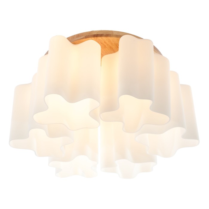 Люстра кантри "Новая зеландия" 6 ламп 40W Е27 основание коричневое 56х56х26 см