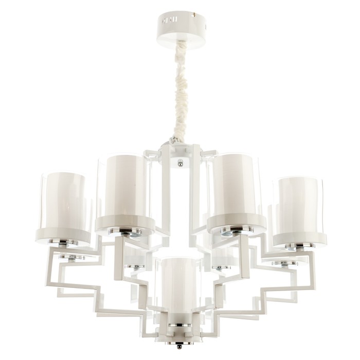 Люстра кантри "Лабиринт" 7 ламп 40W Е27 основание белое 66х66х120 см