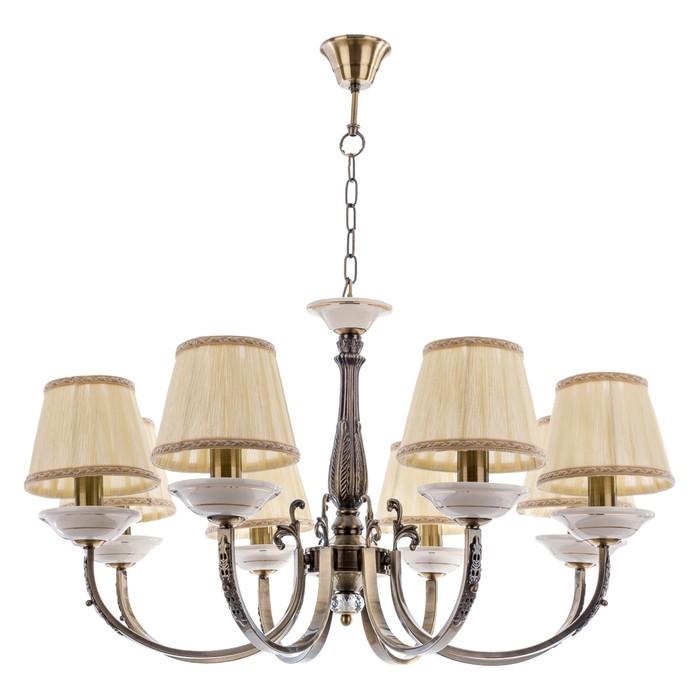 Люстра классика "Марк" 8 ламп 40W Е14 основание античная бронза 75х75х120 см