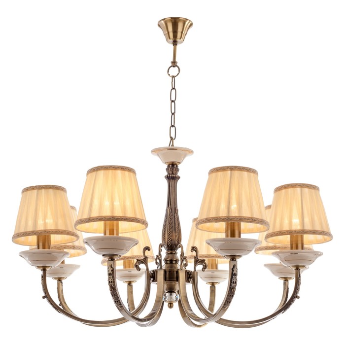 Люстра классика "Марк" 8 ламп 40W Е14 основание античная бронза 75х75х120 см