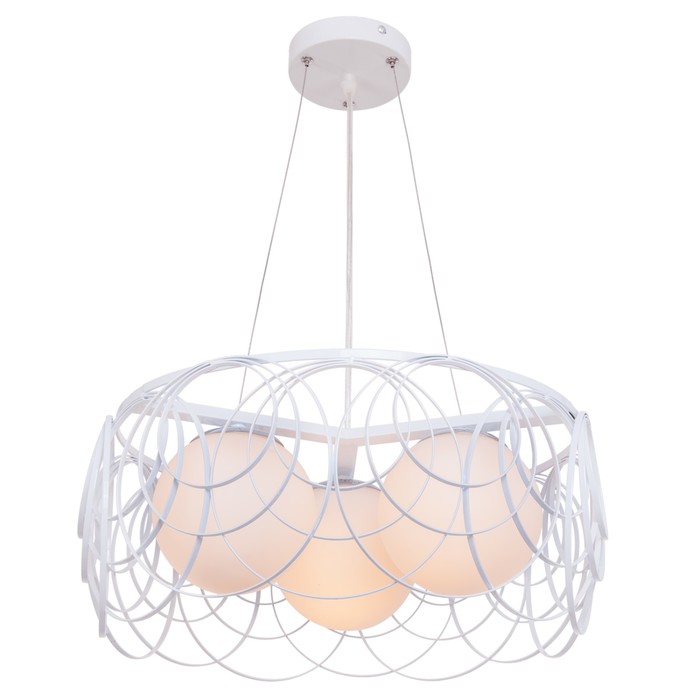 Люстра подвес "Ажур" 3 лампы 40W Е27 основание белое 40х40х90 см