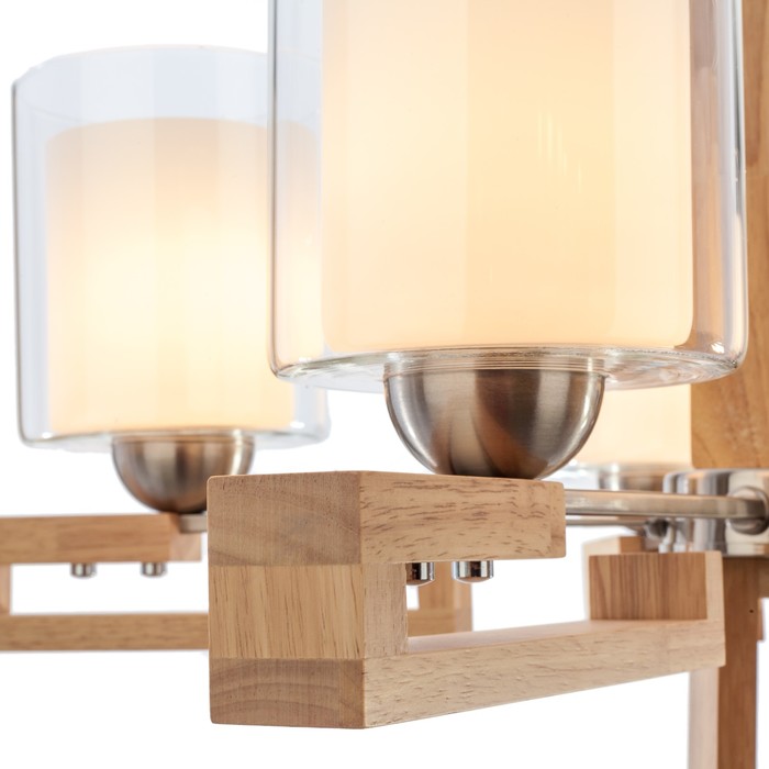 Люстра кантри "Тоскано" 5 ламп 40W Е27 основание серебро с коричневым 70х70х90 см