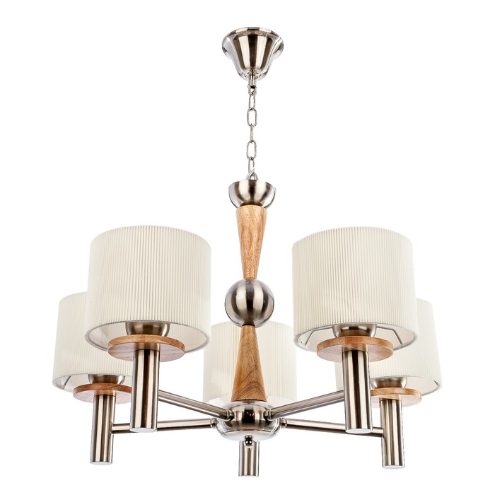 Люстра модерн "Лоретт" 5 ламп 40W Е27 основание серебро 60х60х125 см