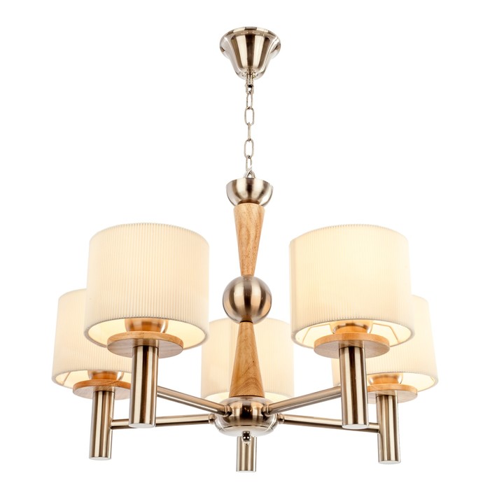 Люстра модерн "Лоретт" 5 ламп 40W Е27 основание серебро 60х60х125 см