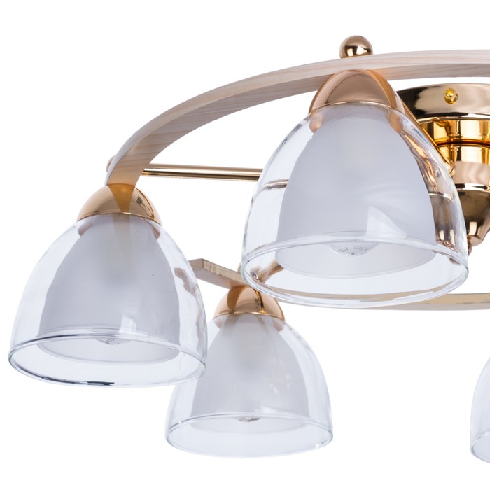 Люстра модерн "Амели" 6 ламп 60W Е14 основание золото 59х59х18 см