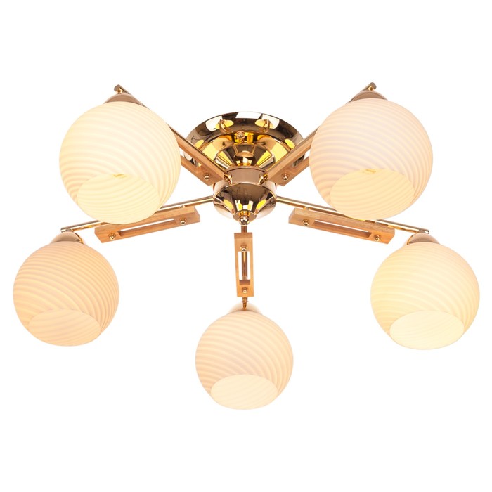 Люстра модерн "Слава" 5 ламп 60W Е14 основание золото 68х68х24 см