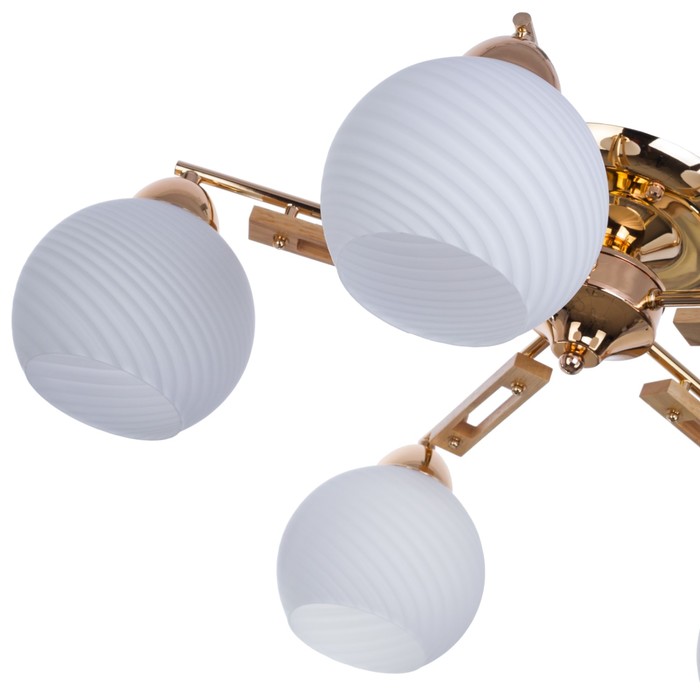 Люстра модерн "Слава" 5 ламп 60W Е14 основание золото 68х68х24 см