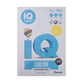 

Бумага цветная А4 100 л, IQ COLOR Intensive, 80 г/м2, желтый, CY39