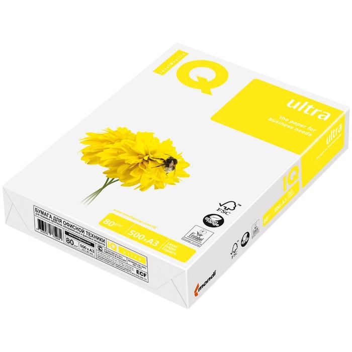 бумага А3 500л IQ Ultra 80г/м2,168%CIE класс А+
