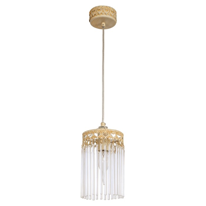 Светильник "Аделина" 1 лампа 60Вт Е14 основание бежевое с белым 10х10х70см