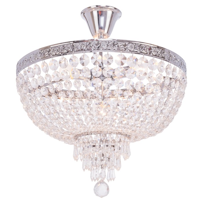 Люстра хрусталь "Миледи" 5 ламп 40W Е14, основание хром