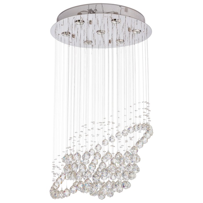 Люстра галогенная хрусталь "Планетарий" 7 ламп 50W GU10 основание хром 60х60х100 см