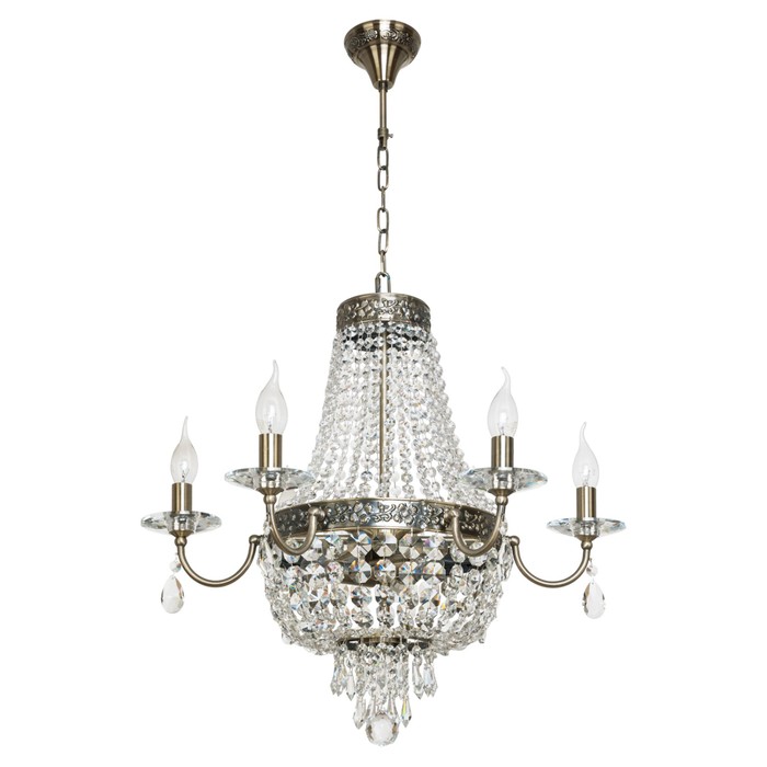 Люстра хрусталь "Герцог" 9 ламп 40W Е14 основание античная бронза