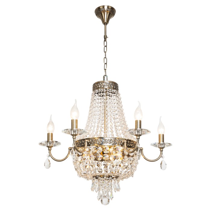 Люстра хрусталь "Герцог" 9 ламп 40W Е14 основание античная бронза