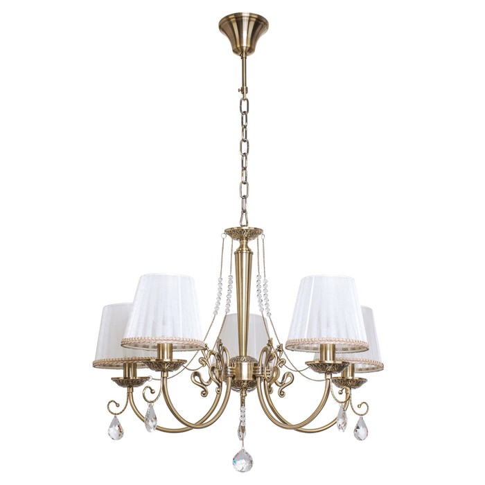 Люстра классика "Капель" 5 ламп 40W Е14 основание античная бронза 65х65х110 см