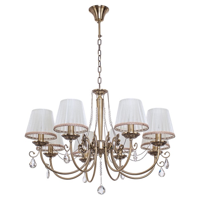 Люстра классика "Капель" 8 ламп 40W Е14 основание античная бронза 76х76х110 см