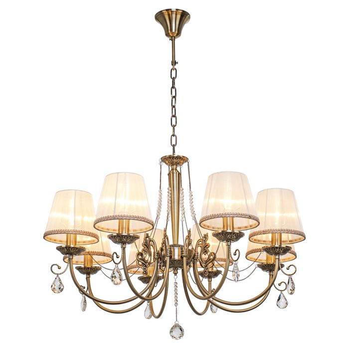 Люстра классика "Капель" 8 ламп 40W Е14 основание античная бронза 76х76х110 см
