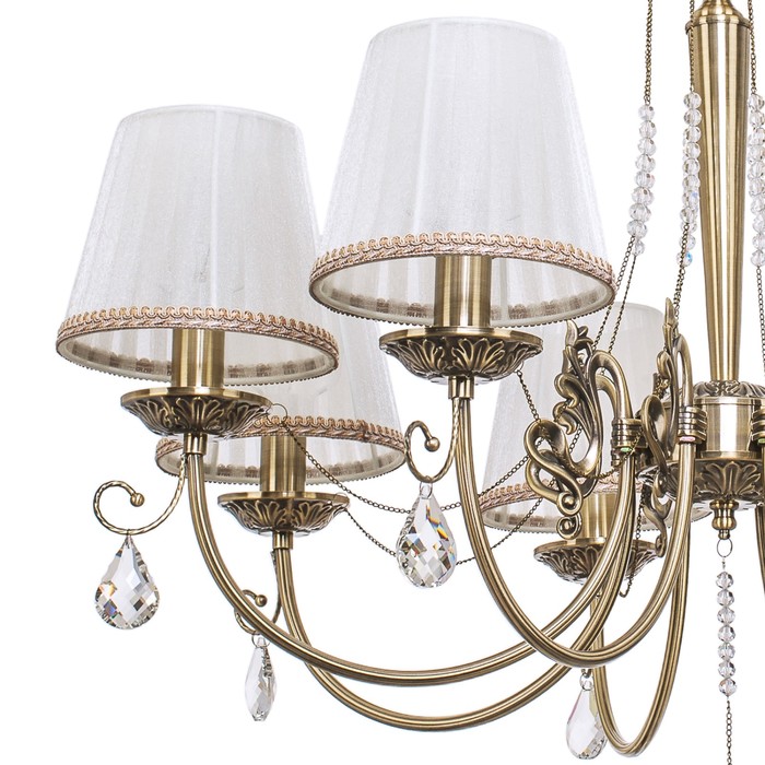 Люстра классика "Капель" 8 ламп 40W Е14 основание античная бронза 76х76х110 см