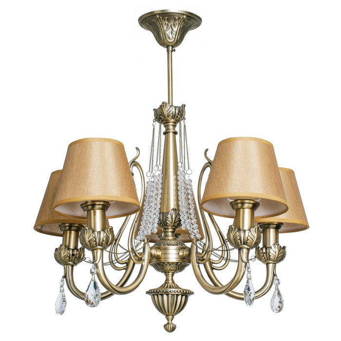 Люстра классика "Виолетта" 5 ламп 60W Е14 основание античная бронза 55х55х62 см