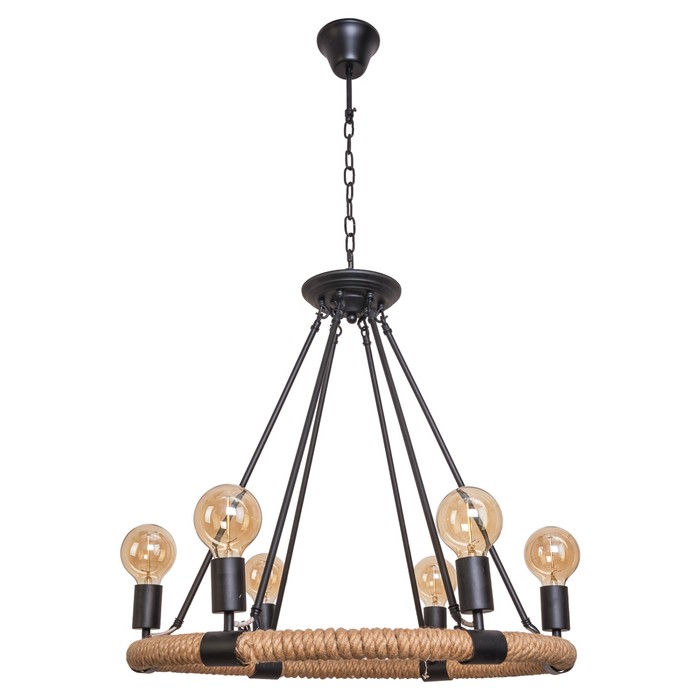 Люстра подвес "Пирс" 6х40W Е27 черное 62х62х120 см