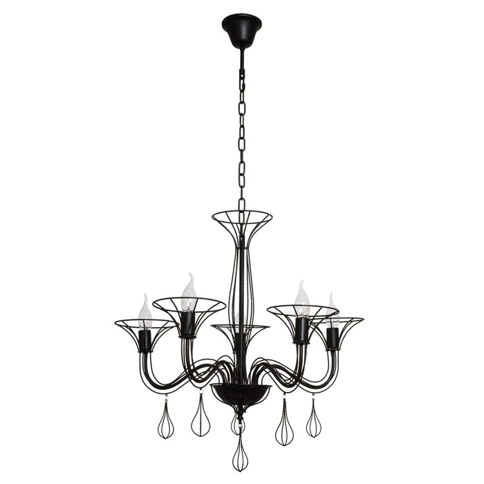 Люстра лофт "Парадигма" 5 ламп 40W Е14 основание черное 60х60х110 см