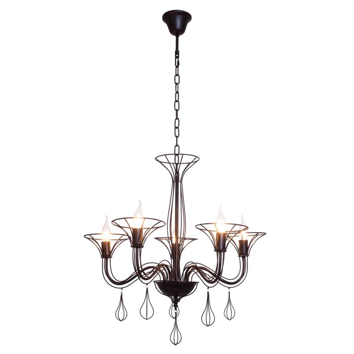 Люстра лофт "Парадигма" 5 ламп 40W Е14 основание черное 60х60х110 см