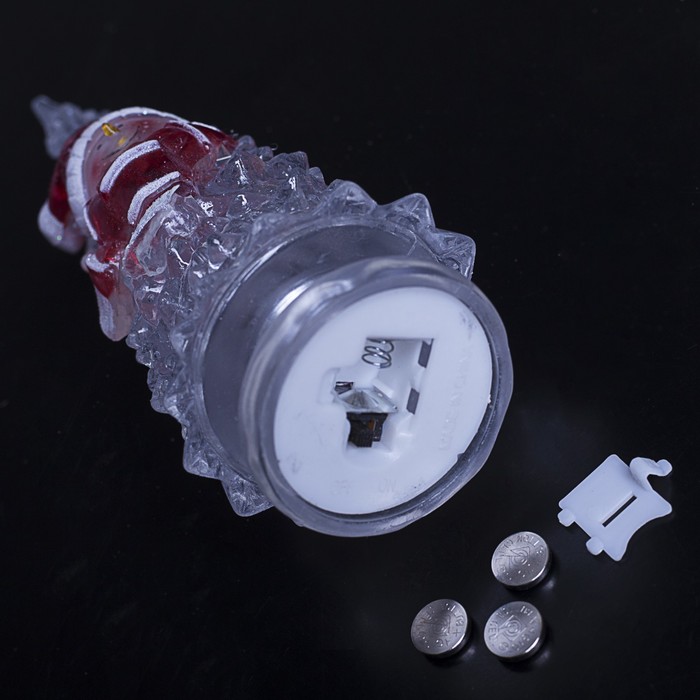 Игрушка световая "Ёлочка снеговик" (батарейки в комплекте) 18,5 см, 1 LED, RGB, ПРОЗРАЧНАЯ