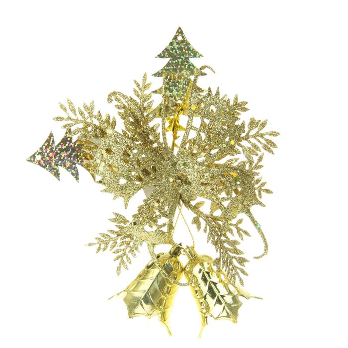 Подвеска новогодняя "Два колокольчика с веточками" 9*12 см