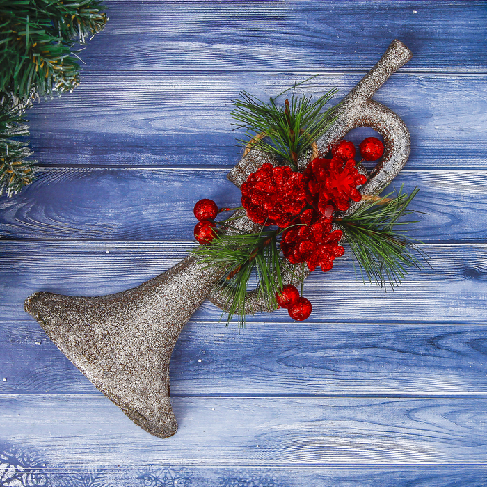 Подвеска новогодняя "Дудка с шишками" 9,5*22,5 см