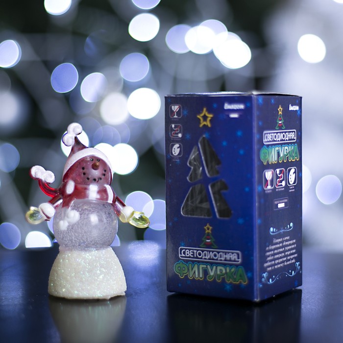 Игрушка световая "Снеговик радушный" (батарейки в комплекте) 1 LED, RGB